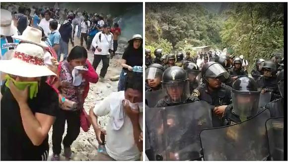 Paro en Machu Picchu: PNP suelta bombas lacrimógenas contra manifestantes