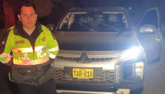 Personal del Destacamento de Protección de Carreteras de Simbal logró ubicar al vehículo por inmediaciones de Cerro Blanco. (Foto: PNP)