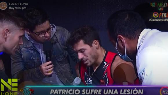 Patricio Parodi llora al sufrir lesión en “Guerreros México”. (Foto:  Captura América TV).