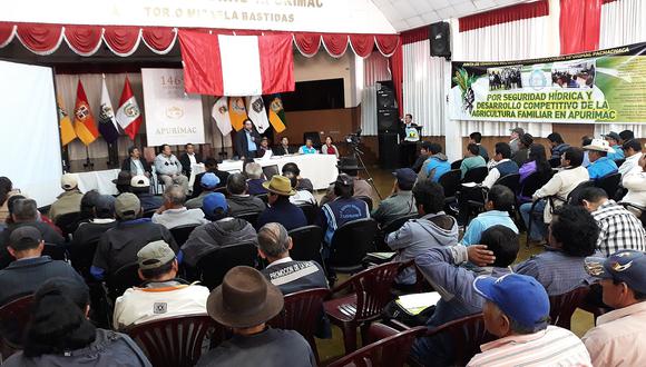 Juntas de usuarios y autoridades regionales conforman mesa técnica agraria de Apurímac