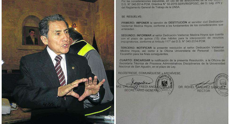 Destituyen a exrector de la UNSA Valdemar Medina Hoyos | EDICION | CORREO
