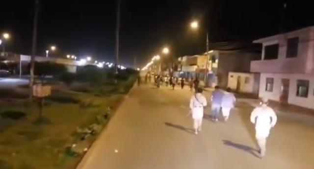 Cañete: Soldados intervienen a 30 jóvenes en fiesta y los hacen trotar hasta la base militar. (Foto: captura de pantalla)