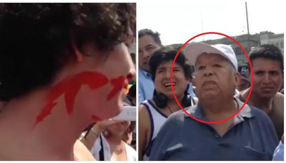 Manifestante en contra de 'Con mis hijos no te metas' es agredido por anciano que hace esto (VIDEO)