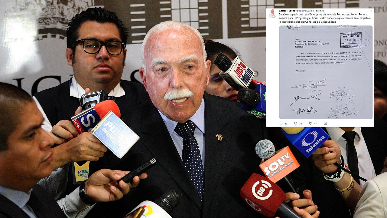 Carlos Tubino solicitó reunión de urgencia para hablar sobre conformación de nuevas bancadas