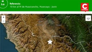 Un sismo de magnitud 3.6 remeció Huancayo esta mañana