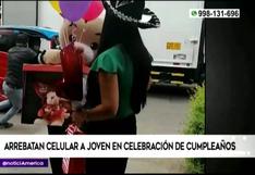 SJL: ladrones arrebatan celular a joven en plena celebración de cumpleaños