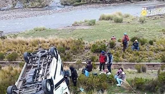 Volcadura de vehículo deja siete heridos en la vía Juliaca - La Rinconada