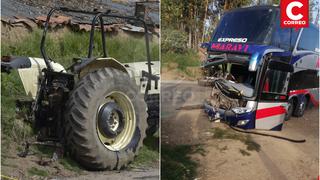 Huancayo: sobrino y su tío salen a trabajar en tractor y mueren en choque con bus
