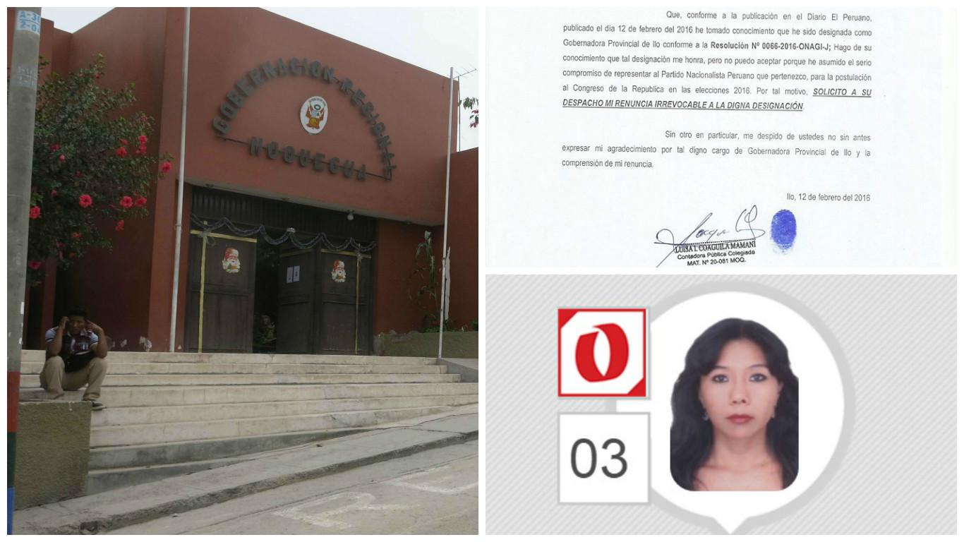 Designan como gobernadora de Ilo a candidata congresal