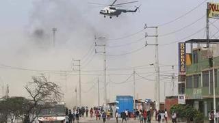 Ica: Vecinos registran a helicóptero lanzando bombas lacrimógenas en la Panamericana Sur