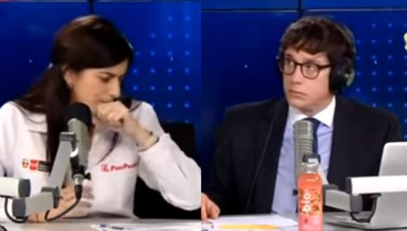 Jaime Chincha y su reacción al ver toser a la ministra de Economía durante entrevista. (Foto: Captura video RPP)