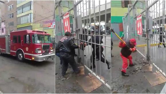 Gamarra: Unidad de bomberos no pudo dirigirse a incendio por presencia de rejas (VIDEO)