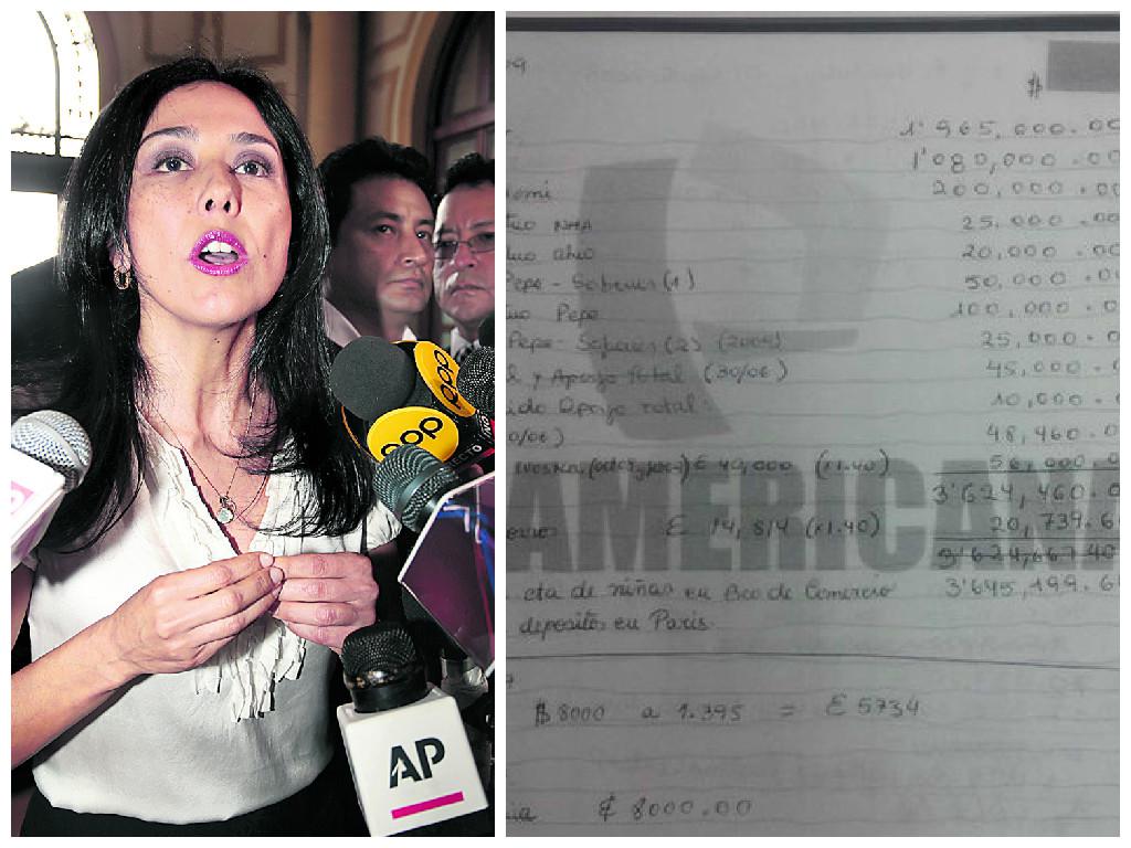 Nadine Heredia: Reconoce vouchers y documentos pero no agendas