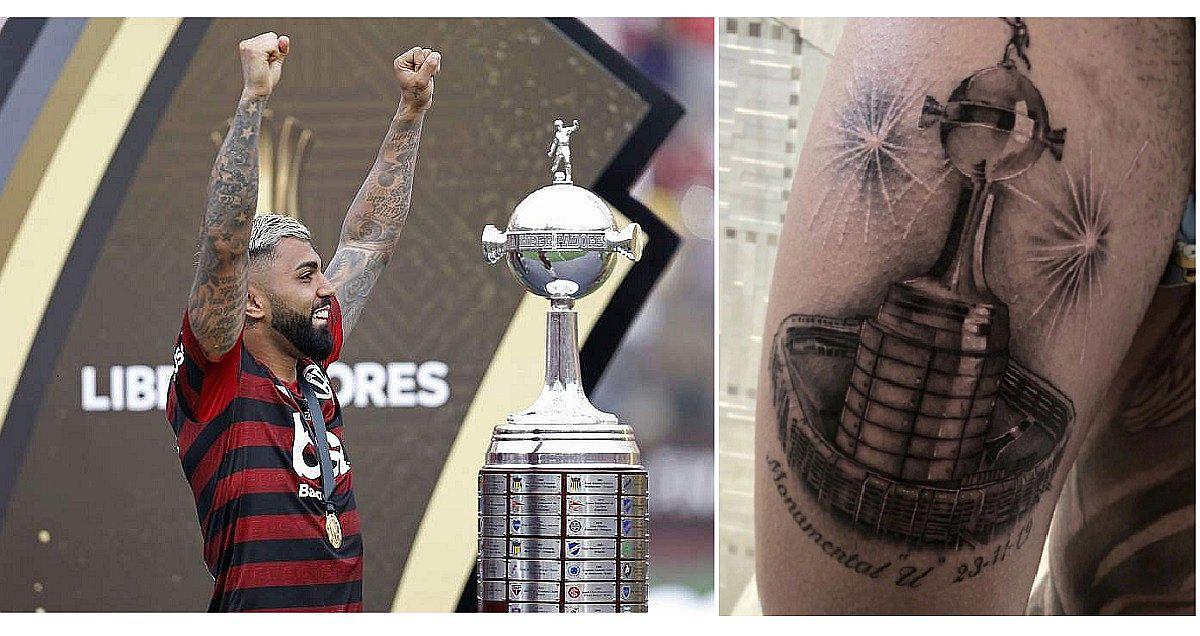 'Gabigol' se tatuó el estadio Monumental, la 'U' y la Copa Libertadores (FOTOS)