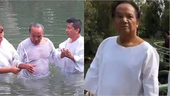 Melcochita se bautizó en el río Jordán al mismo estilo que Jesucristo (VIDEO)