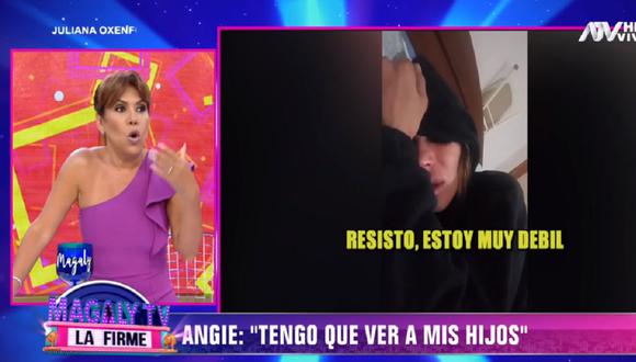 Magaly Medina critica a Angie Jibaja tras pedir ver a sus hijos. (Foto: Captura ATV)