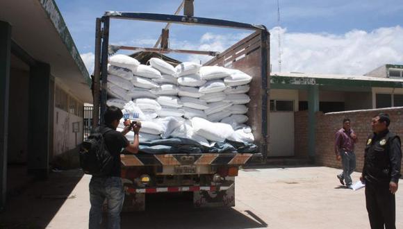 Vraem: Incautan 9 toneladas de cal destinadas al narcotráfico