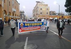 Marchan exigiendo el licenciamiento institucional de la Universidad Nacional San Luis Gonzaga en Ica