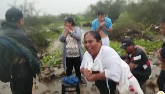 Tras una ardua labor de los pobladores de San Juan de Bigote se rescató a 12 personas que quedaron atrapadas en río entre La Quemazón y La Pareja