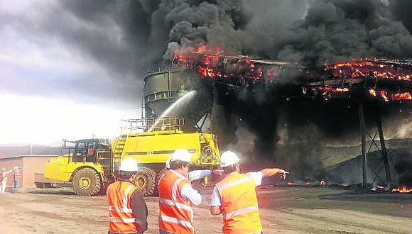 Incendio arrasó con equipos en planta de minerales en Marcona