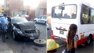 Tacna: Auto se estrella contra bus e intervienen a policía ebrio