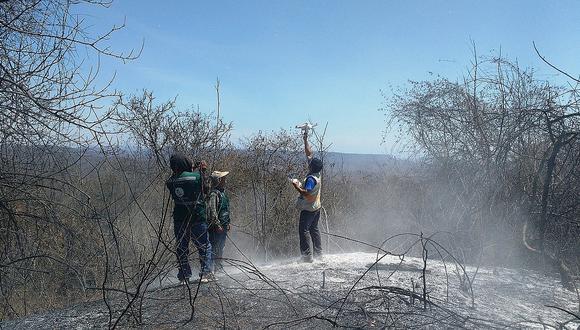 Piura: Controlan incendio forestal en el bosque seco de Lancones
