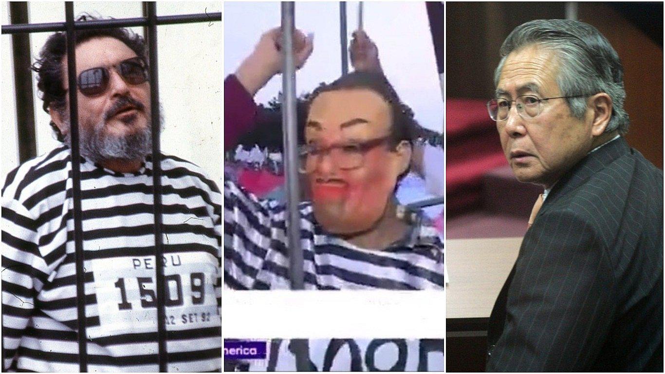 'Kenjistas' confunden a Abimael Guzmán con Alberto Fujimori durante marcha (VIDEO)