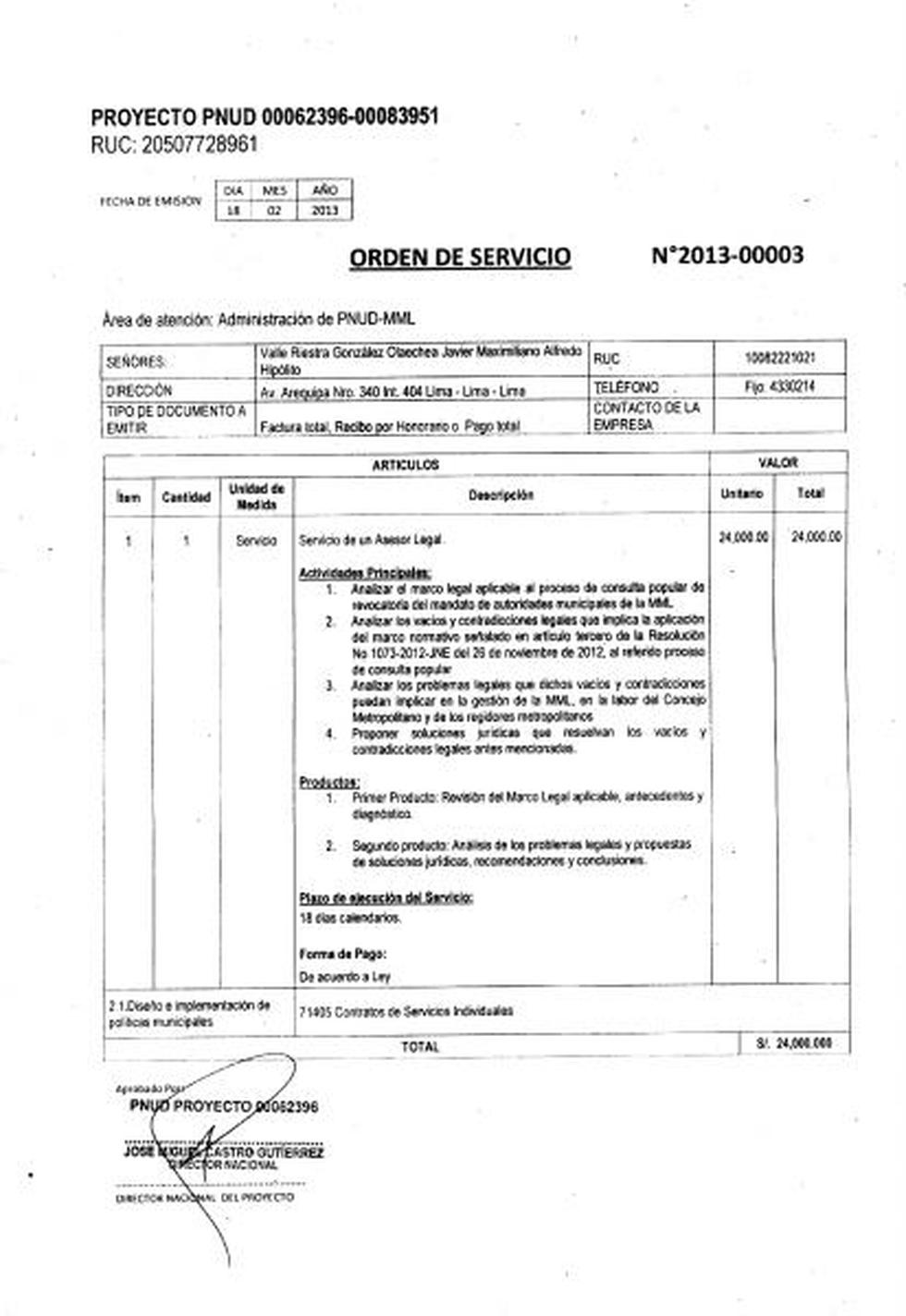 Alcaldesa Susana Villarán "violó" convenio con el PNUD al contratar asesoría