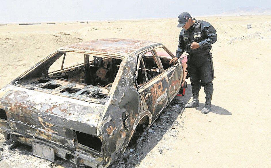 Lambayeque: Delincuentes roban y queman vehículo en Reque 