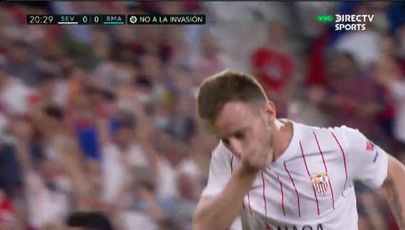 Gol de Rakitic para el 1-0 de Real Madrid vs. Sevilla en LaLiga. (Foto: DirecTV Sports)