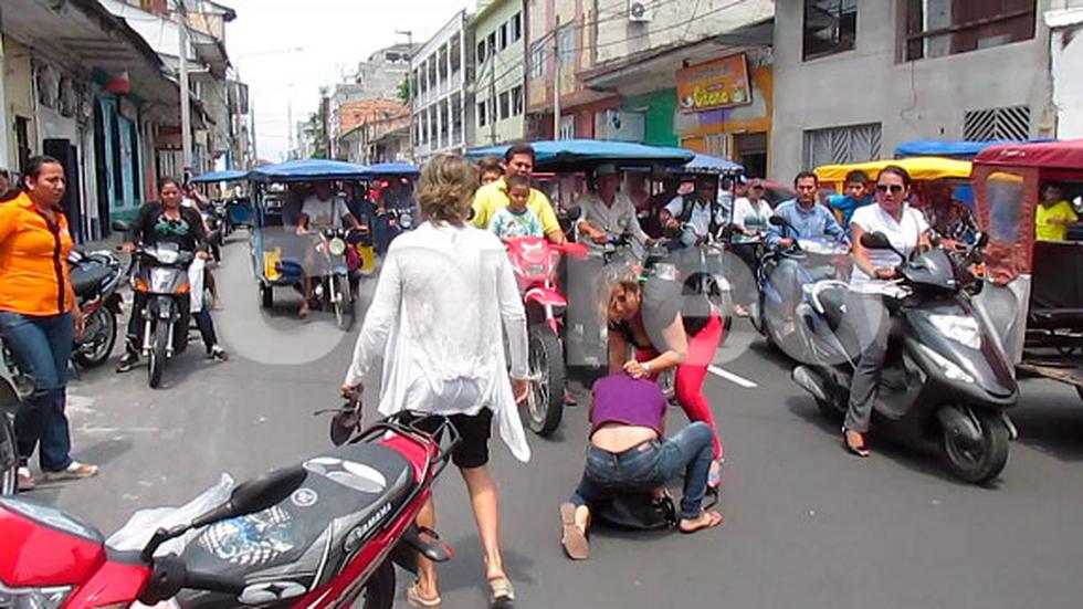 Pelea de mujeres paralizó principal avenida de Iquitos