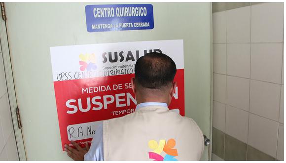 Una de las sanciones que impone Susalud es la suspensión de las clínicas que realizan malas prácticas. (Foto archivo Susalud)