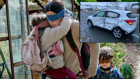 Adolescente choca su auto tras vendarse los ojos al imitar el reto 'Bird Box'