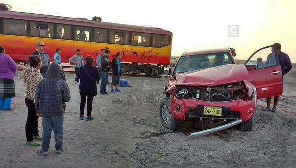Una persona herida deja choque entre autovagón y una camioneta en Tacna