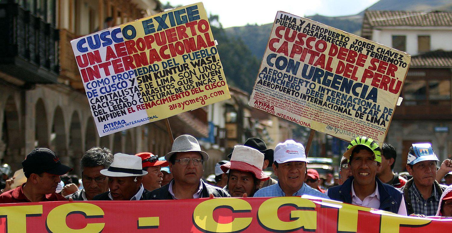 Paro por Aeropuerto de Chinchero se desarrolla de manera pacífica en Cusco (FOTOS)