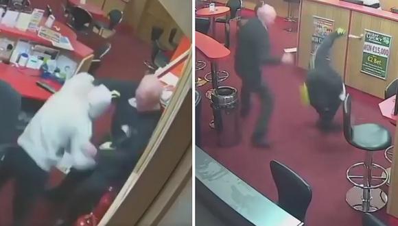 Anciano de 85 años defiende casino de tres delincuentes armados en Irlanda (VÍDEO)