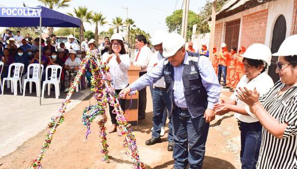 Alcalde Hugo "Tito" García y pobladores reiniciaron obras en Pocollay. (Foto: Difusión)