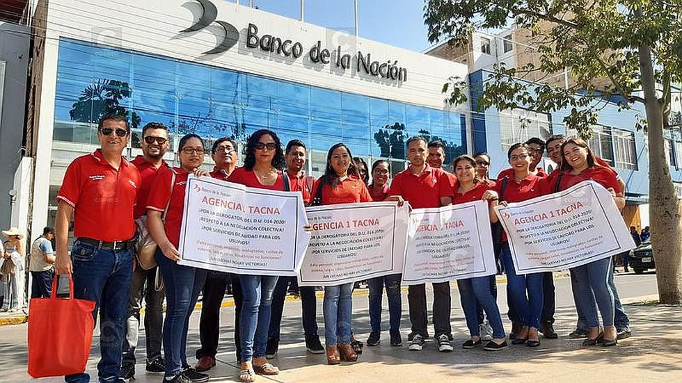 Largas colas en Banco de la Nación por huelga de trabajadores en Tacna