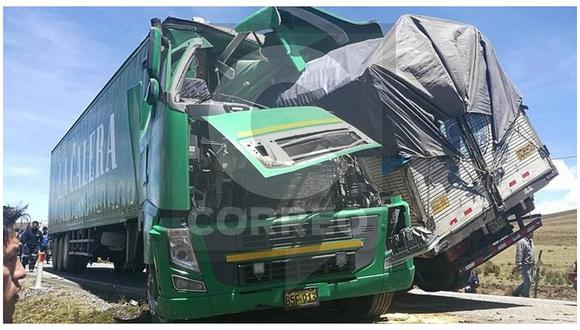 Chofer muere en choque de camiones en la Carretera Central (FOTOS)