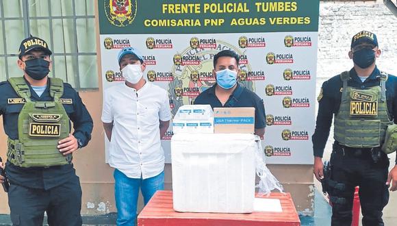 Dos ecuatorianos son detenidos cuando intentaban cruzar hacia su país con materiales de la Diresa.