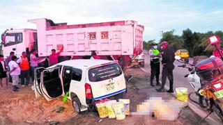 Piura:Tres comerciantes mueren en choque