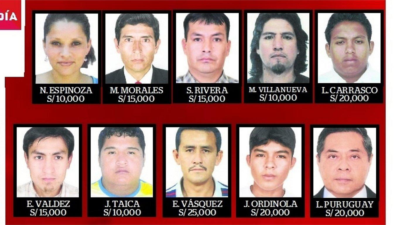 Recompensa: Las diez personas más buscadas de la región Tumbes