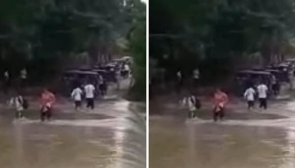 Escolares arriesgan su vida cruzando caudaloso río por ir a clase en región San Martín (VIDEO)