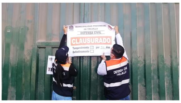 Municipalidad Provincial de Trujillo verificó que locales atendían al público sin certificado de Defensa Civil y mercadería obstruía pasadizos.