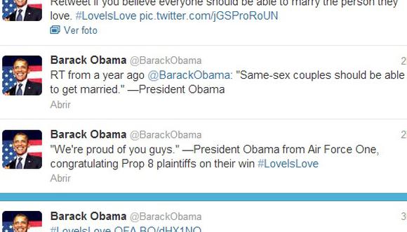 Obama sobre matrimonio homosexual: "El amor es amor"