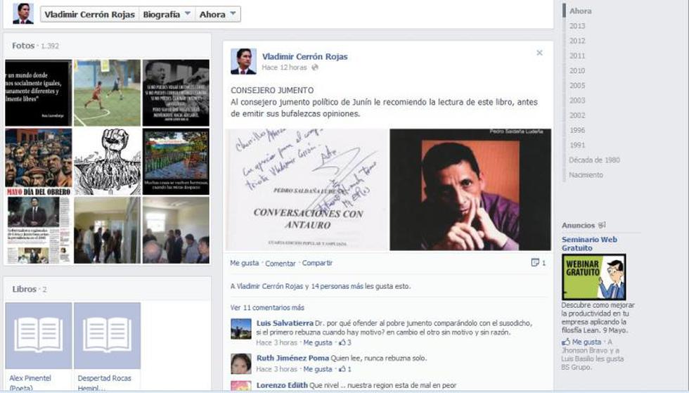 Vladimir Cerrón llama "jumento" a consejero 