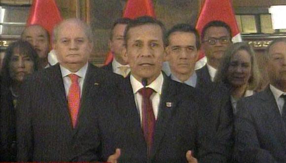 Ollanta Humala dice que Cateriano continuará diálogo para ordenar turbulencia y agitación
