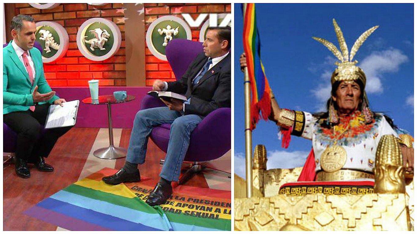 ​Pastor chileno homofóbico pisó bandera de Cusco pensando que era de LGTB (VIDEO)