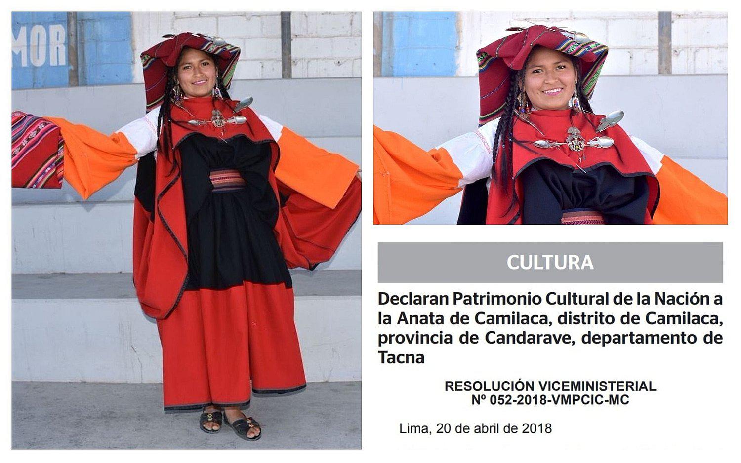 La Anata de Camilaca es declarado Patrimonio Cultural de la Nación