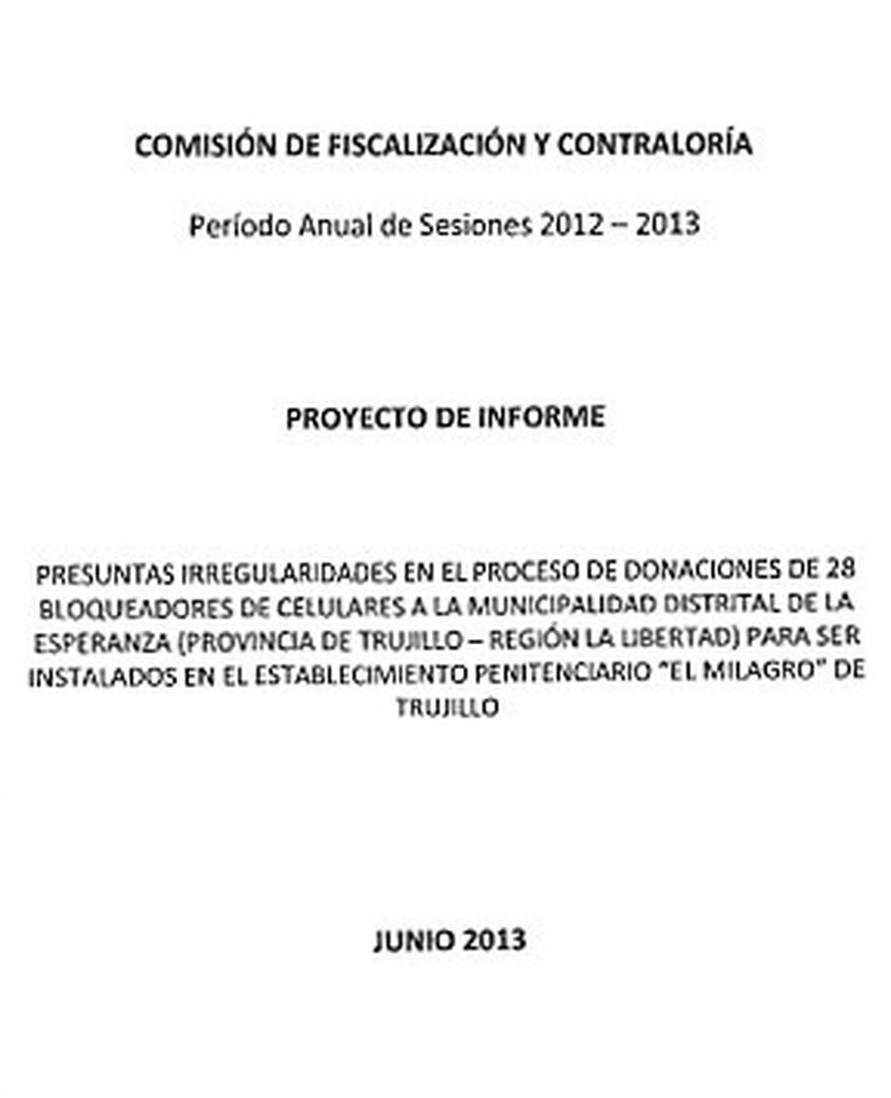 Informe del congreso pide procesar a Daniel Marcelo 